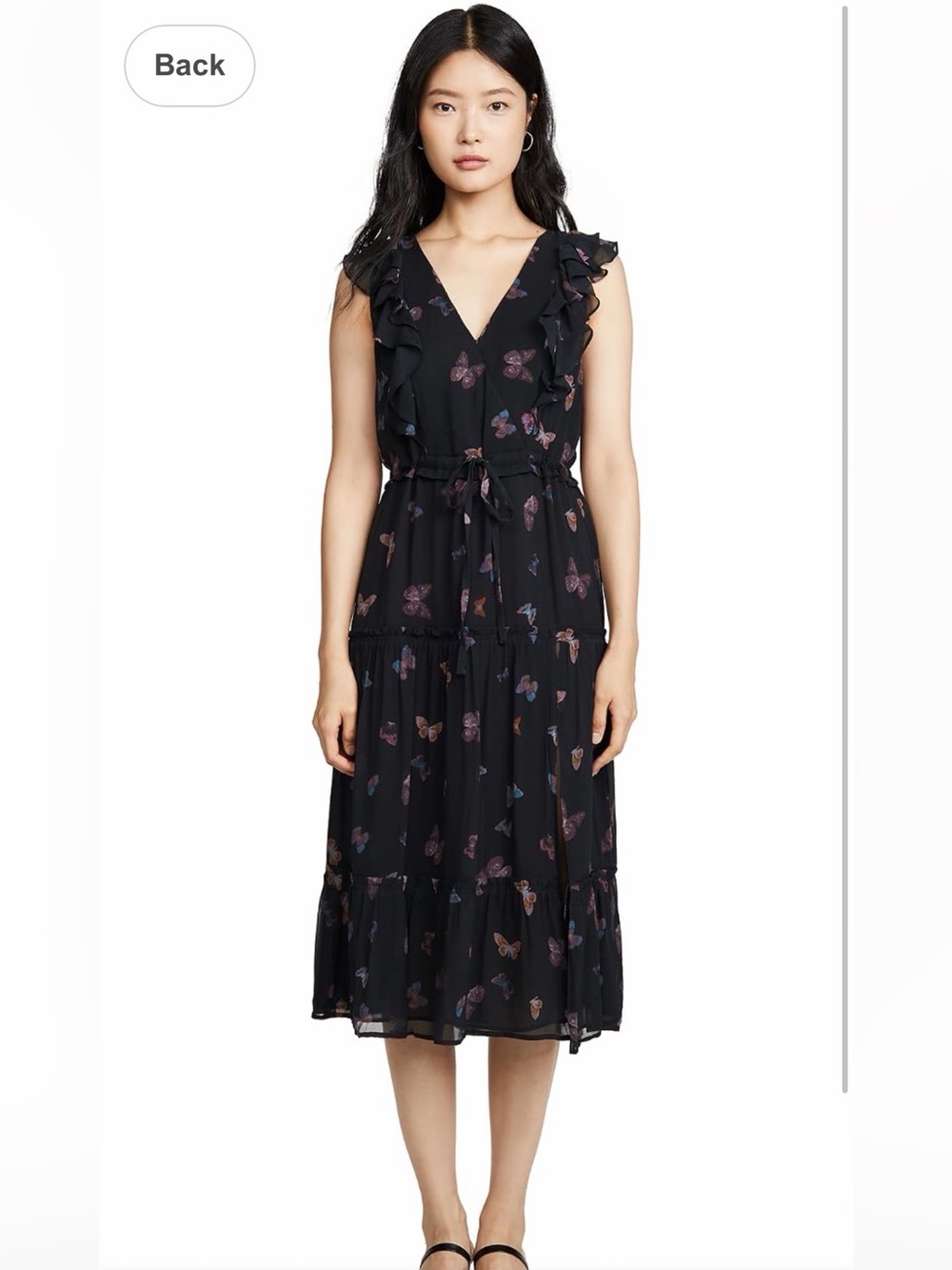 Paige Butterfly-Print Midi Dress
